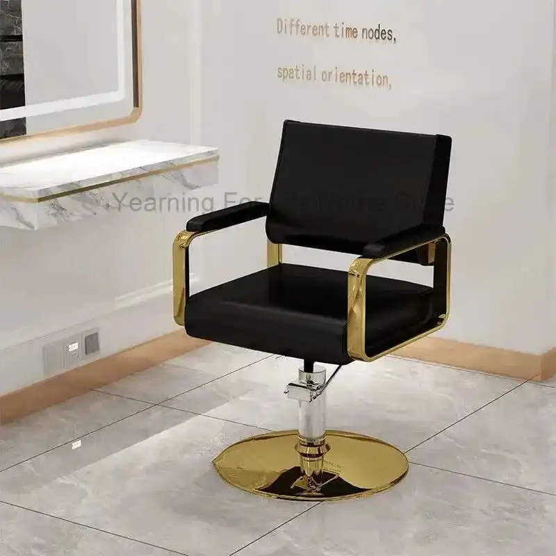 

Professional Barber Chairs Swivel Luxury Golden Pedicure Hairdressing Chairs Stylist Mocho Cadeira Barber Equipment MQ50BC