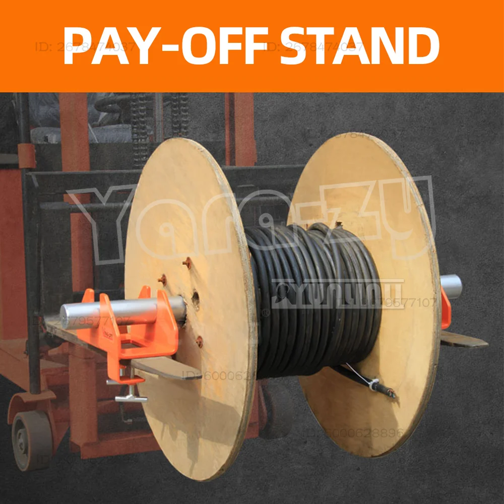 2000KG Load Pay-off Stand Wire and Cable Pay-off Rack Forklift Transport Tool Optical Fiber Cable Pay-off Reel Base TYX-2
