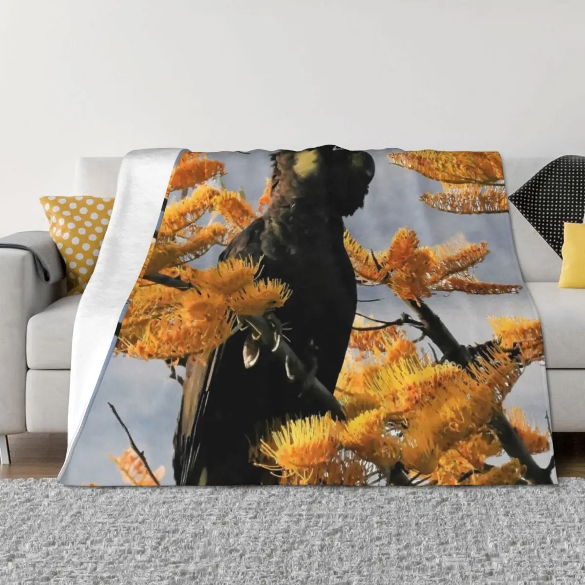 

Yellow Tail Black Cockatoo (4) Throw Blanket For Baby Cute Plaid manga Furry Blankets