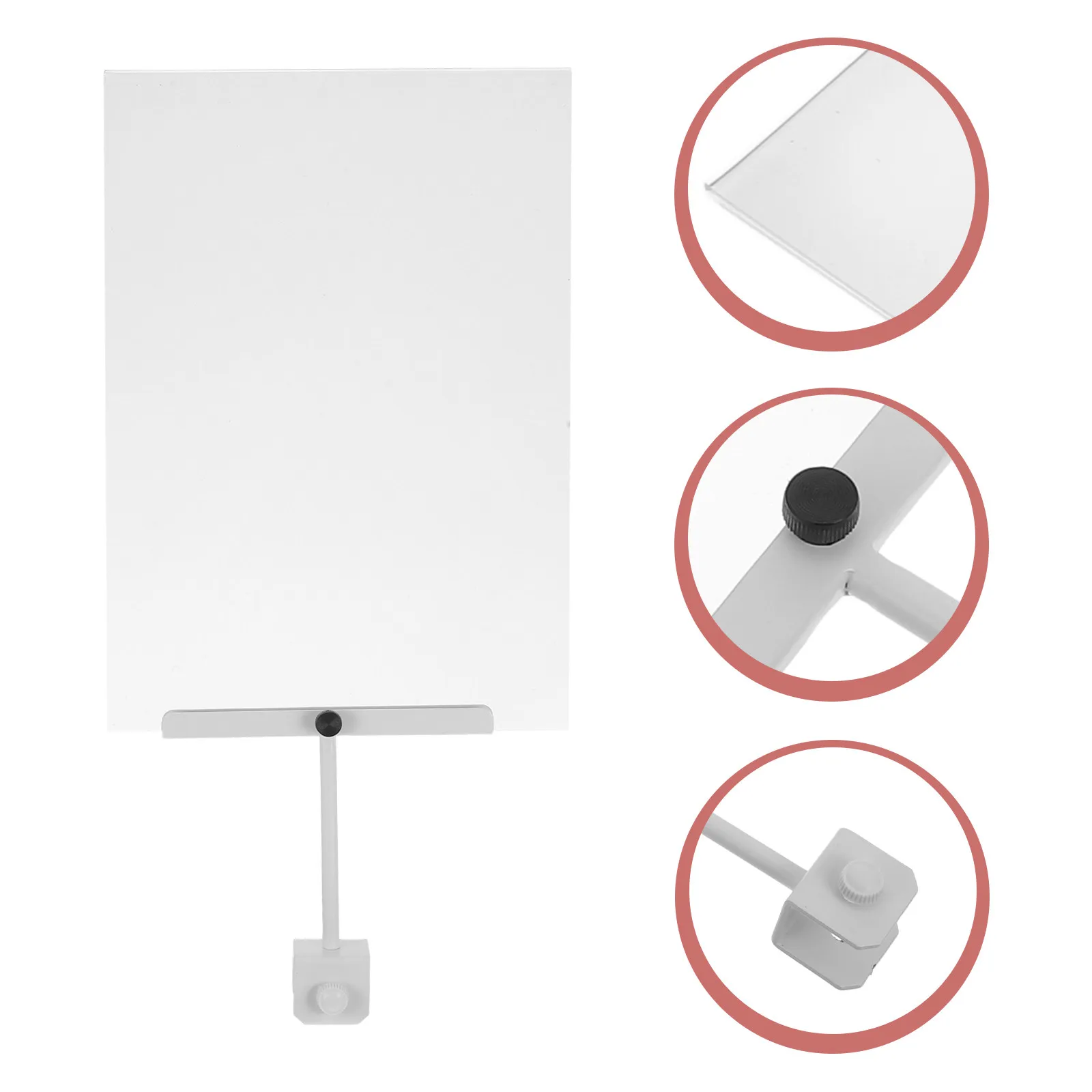 Aluminum Alloy Sign Holder with Clamp Various Sizes Rotating Clip on Sign Holder for Retail Clothing Store Office Card Display