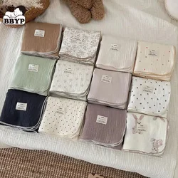 2Pcs Printing Cotton Baby Blanket Newborn Cotton Receiving Blanket Swaddle Wrap Baby Stroller Blanket Cover Bedding Quilt