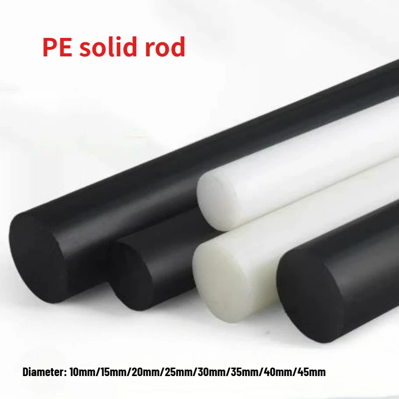 1/2pcs HDPE Rod Black White Ultra-high Polymer Polyethylene Rod UHMW Rod Machining Diameter 10mm/15mm/20mm/25mm/30mm/35mm~45mm