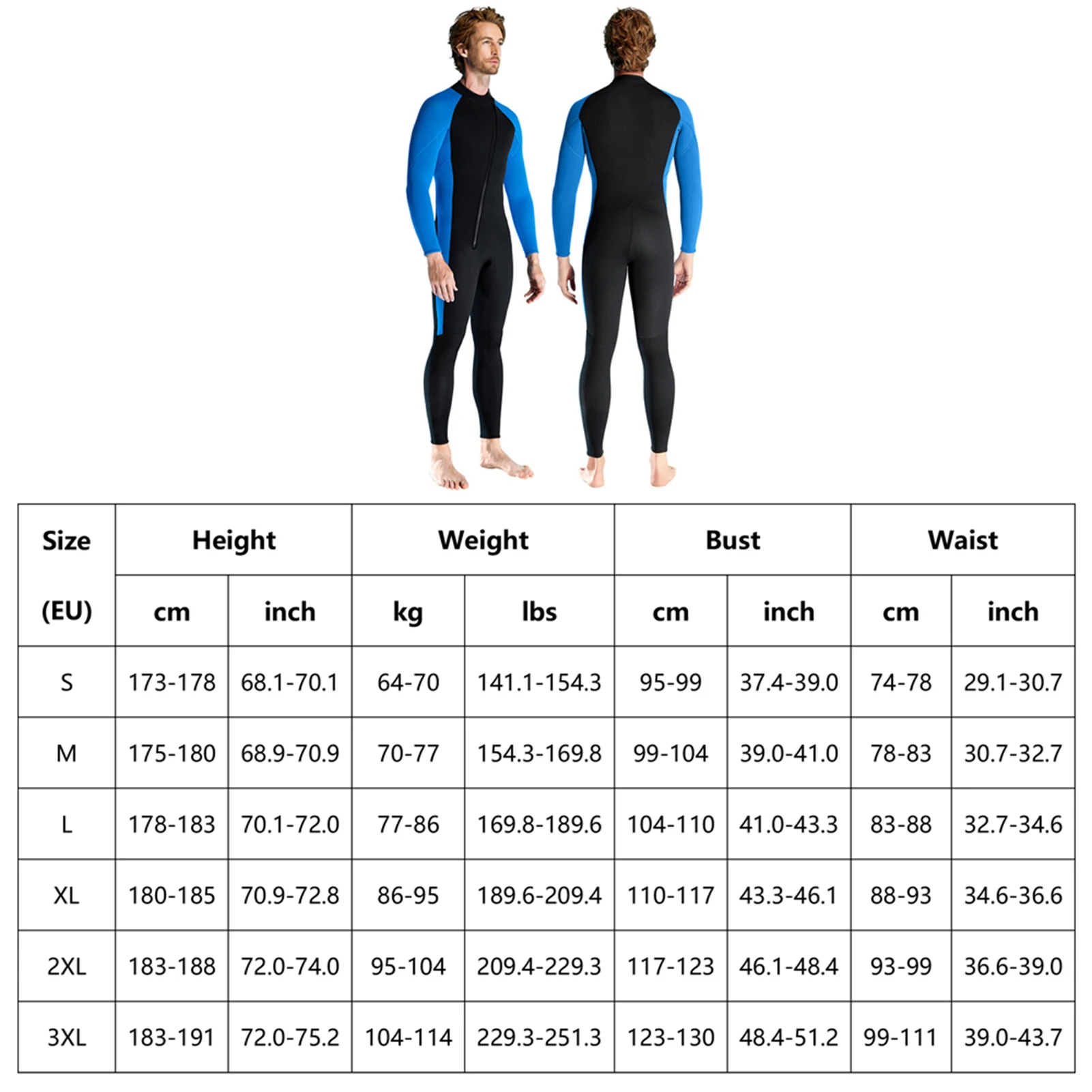 

Мужской гидрокостюм из неопрена 3 мм, цельный, с длинными рукавами, для дайвинга
