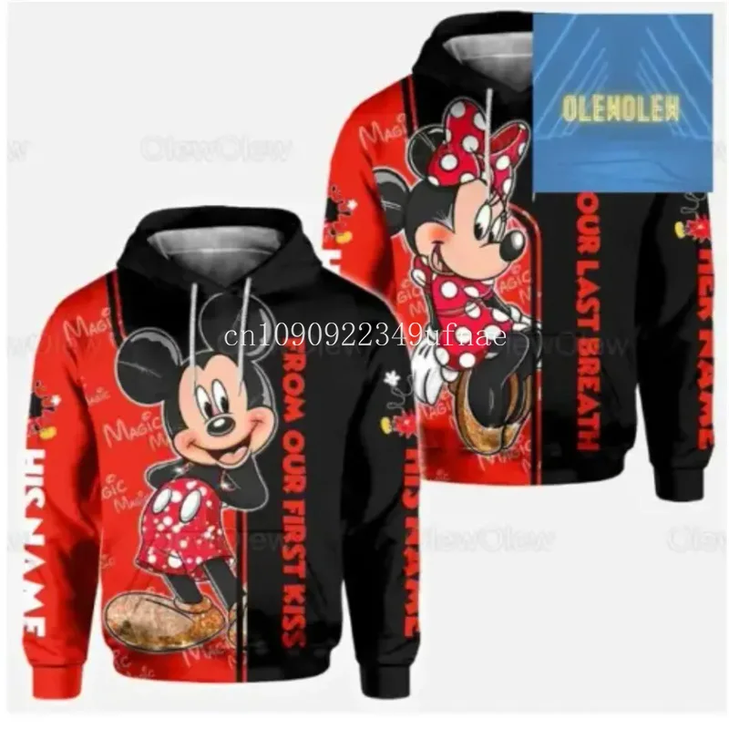 Mickey Mouse Boys Girls Hoodies Disney Men Women Hoodies 3D Printed Mickey Pullover Men Hoodies Minnie Women Clothing