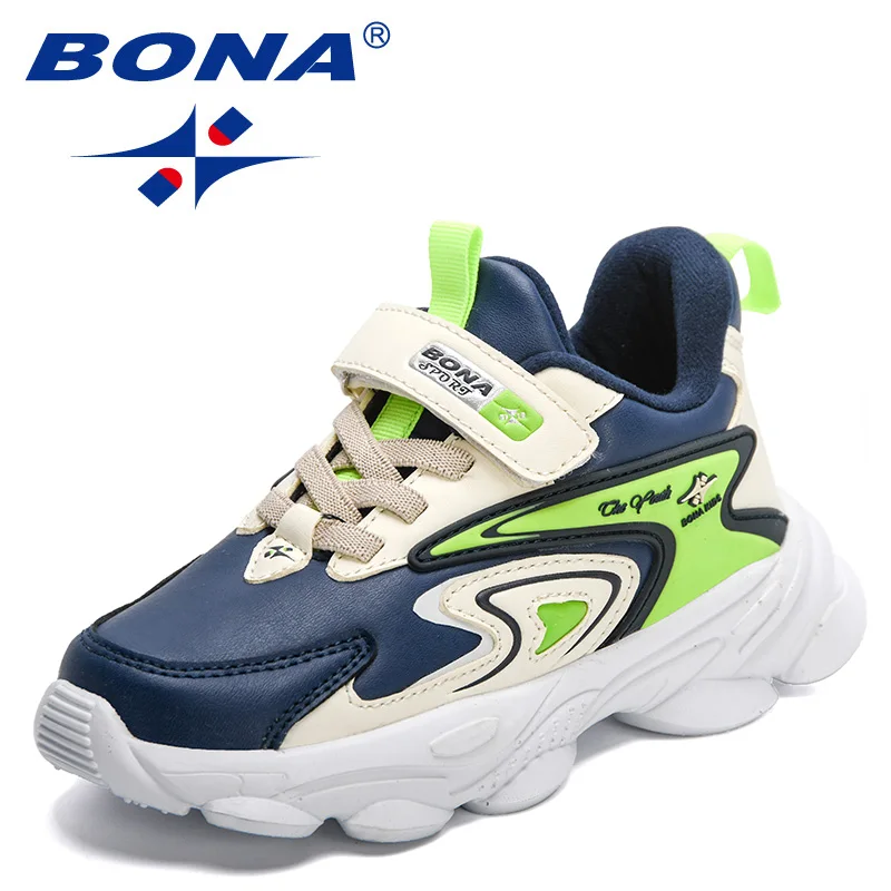 

BONA 2022 New Designers Fashion Sneakers for Boys Girls Tennis Shoes Children Breathable Sports Lightweight Running Shoes Comfy