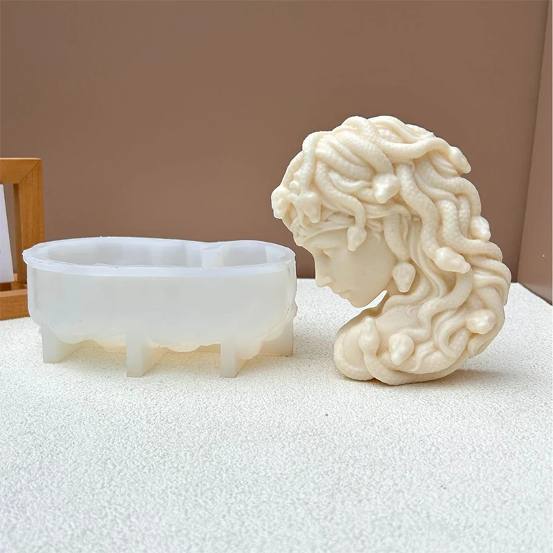 Half Face Medusa Silicone Candle Mold, Creative 3D, Mini Aroma Plaster, Mold Making Supplies, Home Ornaments, Resin Epoxy