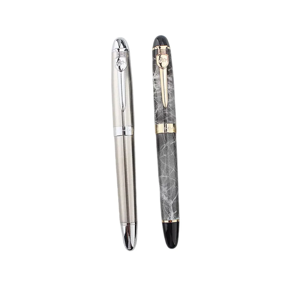 Jinhao 450A Marble Fountain Pen Light Luxury Fashion Exquisite Design Business Office Student Writing Ink Pen Black/Silver