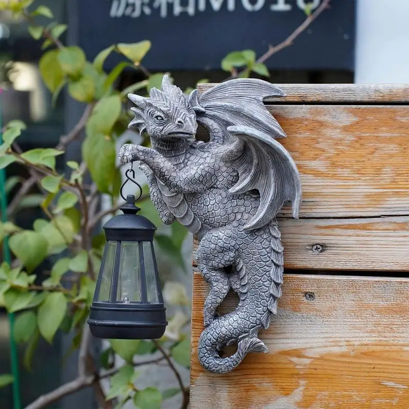 Dragon Solar Light Weerbestendig Dragon Trees Hugger Solar Lantern Outdoor Tuindecoratie Creatieve Unieke Hars Dragon