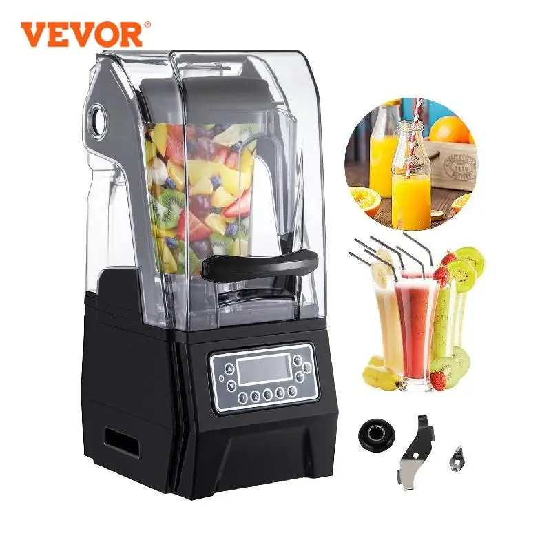VEVOR Standmixer 1500W, Smoothie Mixer 1,5 L, Hochleistungsmixer 4400-20000 U/min, Smoothie Maker 270 mm x 225 mm x 475 mm, Kommerzieller und Weißer Standmixer mit dreidimensionalen Klingen