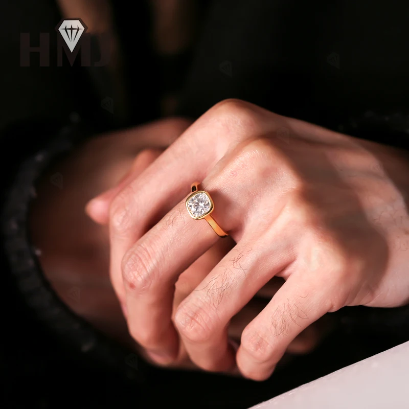 แหวนมอยส์ซาไนต์/พาราไบ 2 กะรัต ทรงคุชชั่น สำหรับผู้หญิง เงินแท้ 925 แหวนหมั้น แหวนขอแต่งงาน แฟชั่น หรูหรา เครื่องประดับชั้นดี ของขวัญ