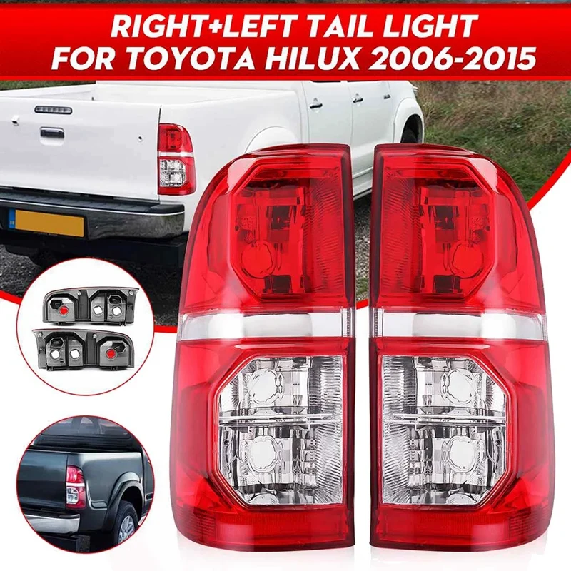 2Pcs Car Rear Taillight Brake Lamp Tail Lamp Without Bulb For Toyota Hilux 2005 - 2015