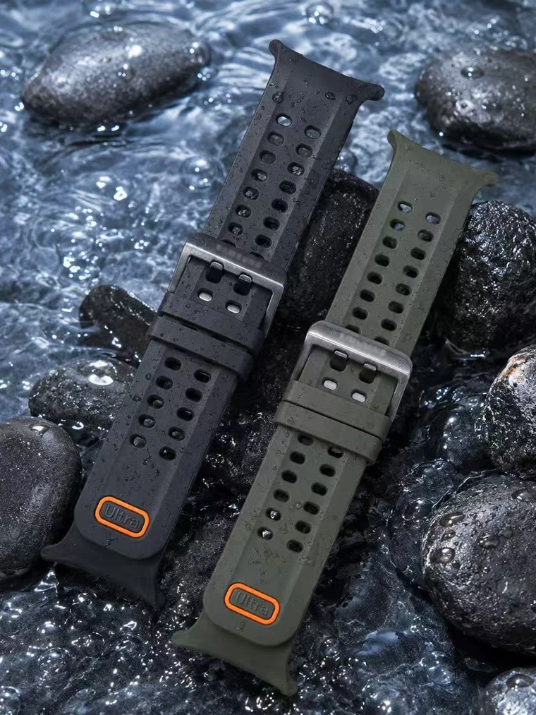 Wodoodporny pasek morski do Galaxy Watch Ultra / Ultra2, sportowy silikonowy pasek z mechanizmem szybkiego zapięcia do pływania i biegania. — zdjęcie produktu 6