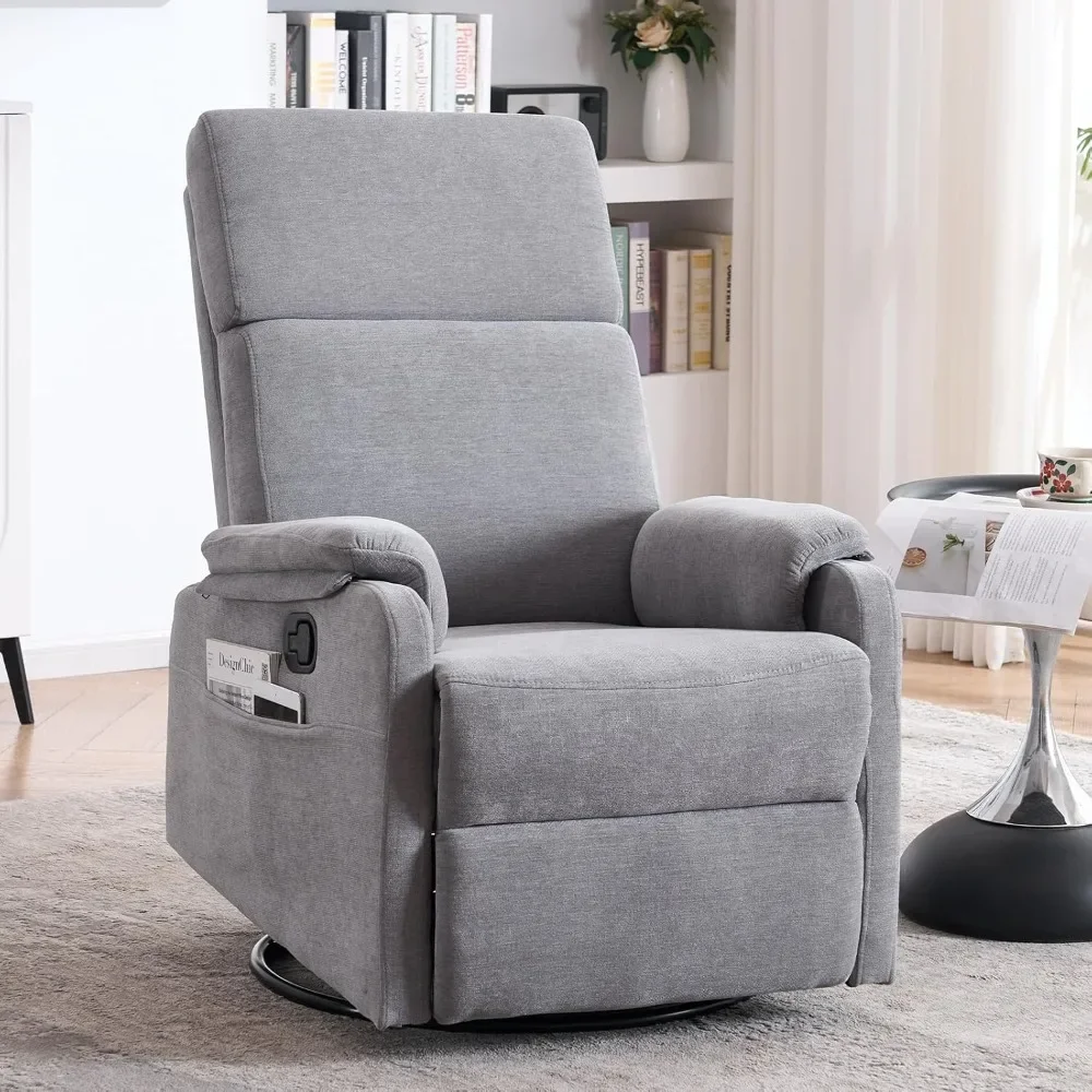 

Recliner Chair for Adults,360°Swivel Rocking Chair Nursery,Small Rocker Recliners for Small Spaces,Glider Recliner Nursery Chair