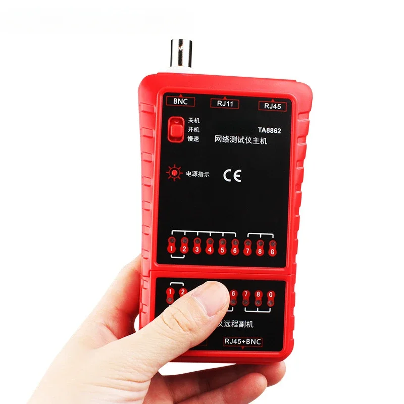 Network Cable Tester TA8862 RJ11 RJ45 Telephone Line BNC Network Cable Tester