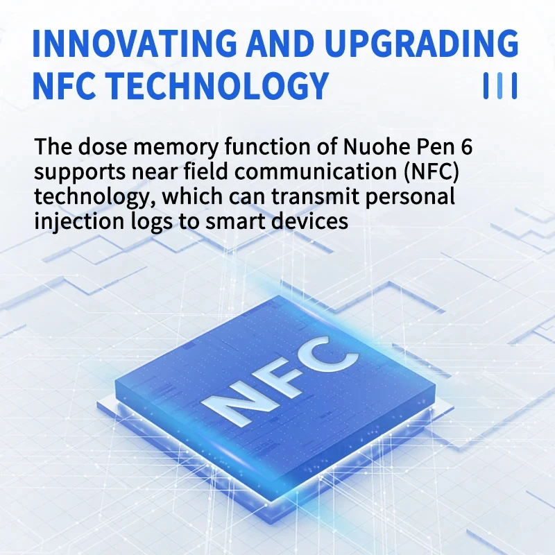 قلم حقن ذاكرة السكر في الدم 6 مع حقن NFC قلم حقنة الأنسولين حاقن الأنسولين المنزلي