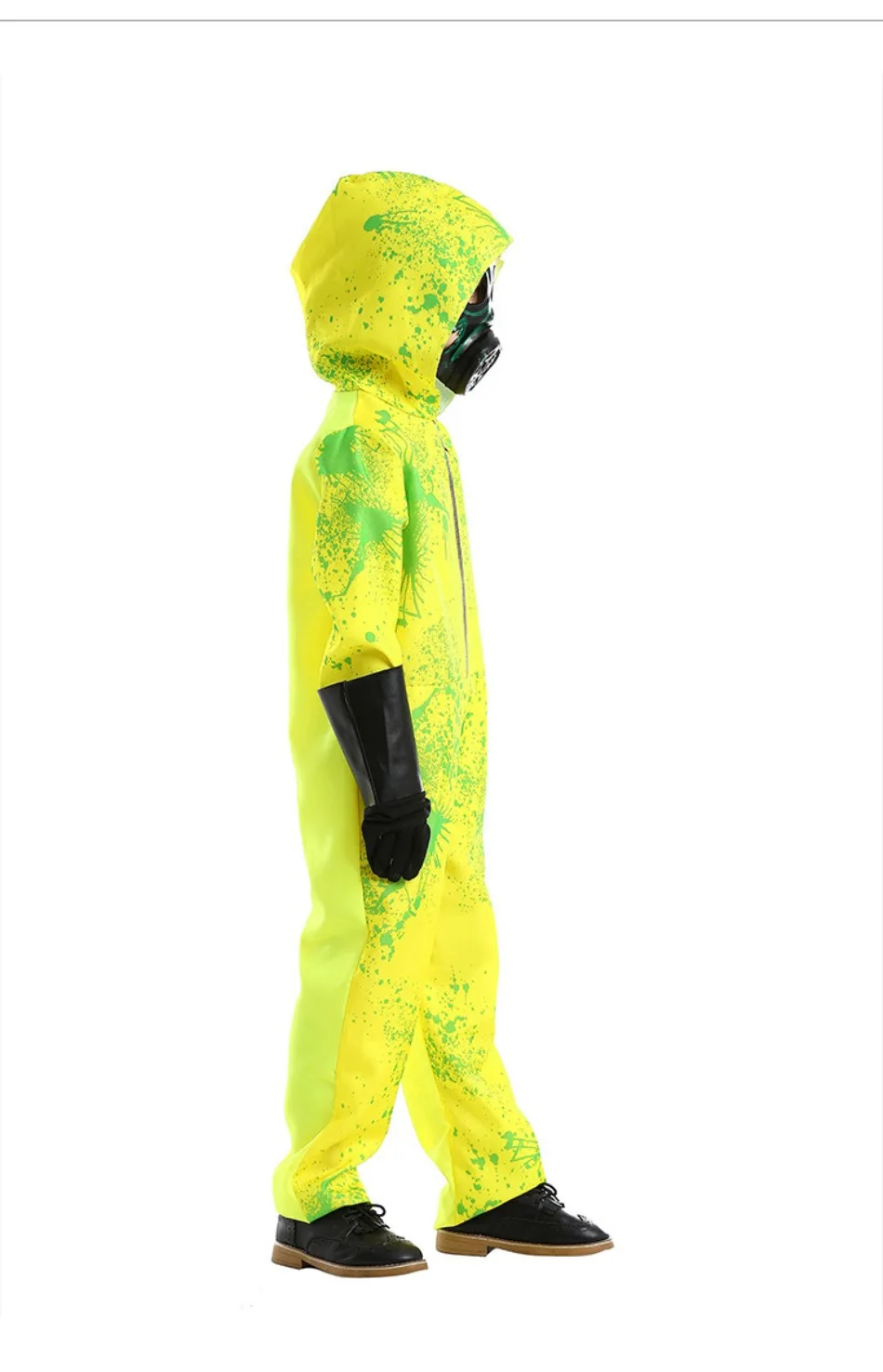 Kinder-Hazmat-Anzug, Kostüm für Jungen, Biohazard-Overall mit Gasmaske und Handschuhen, Halloween, gruseliges Cosplay-Outfit, Karneval, Party, Kostüm, PS66 – Detail 9