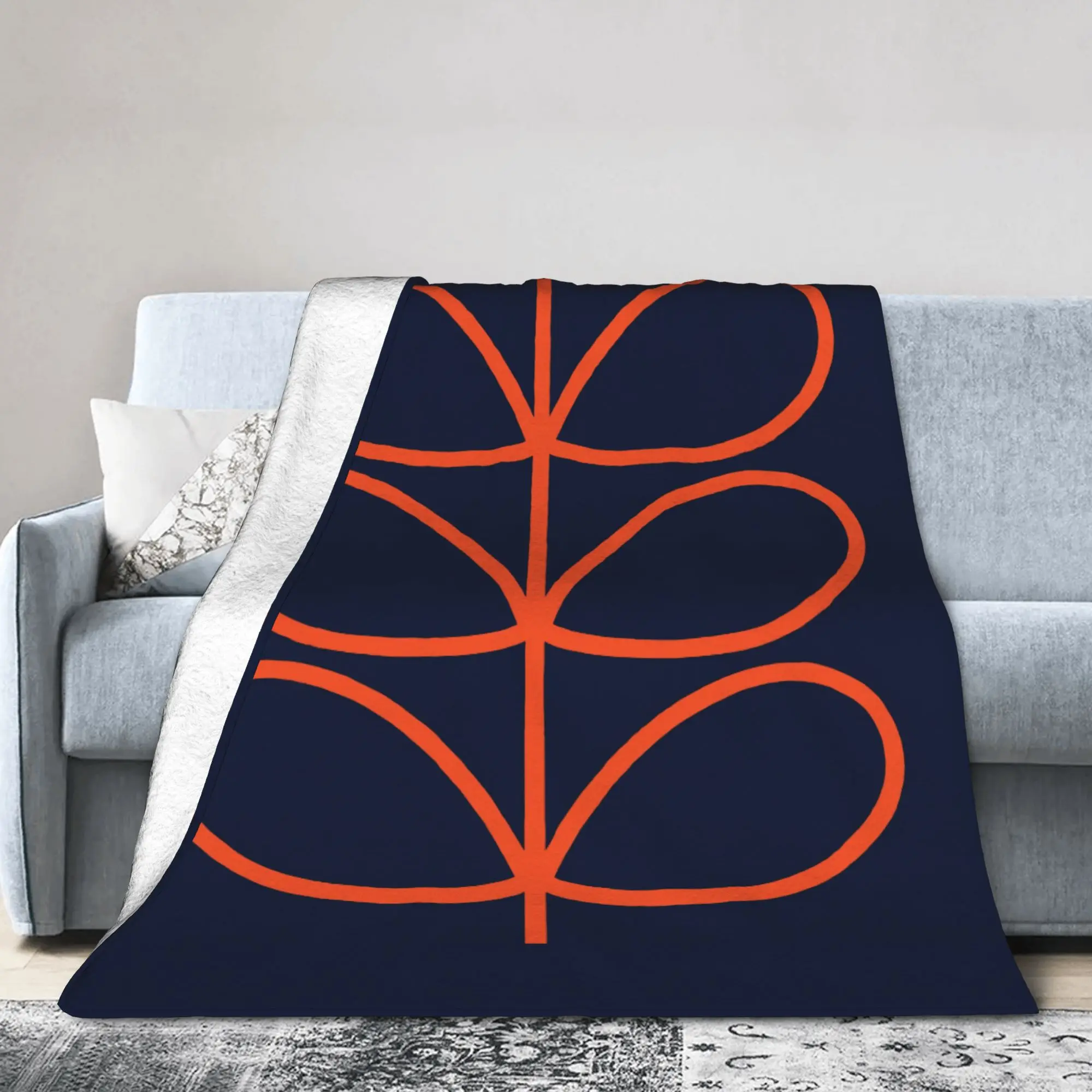 Custom The Linear Stem print Blankets Warm Flannel  Throw Blanket for Bed Travel Rug Piece