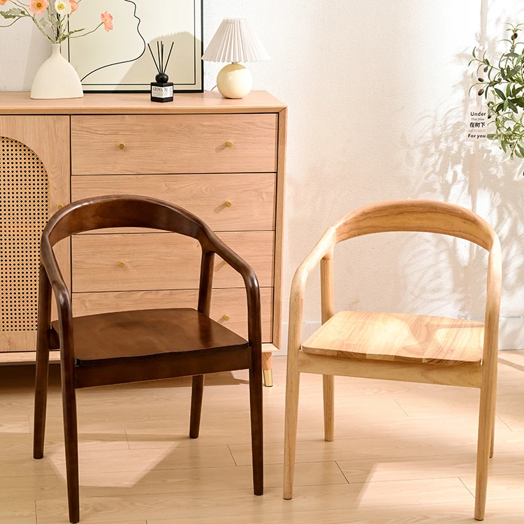 2025 جديد الشمال الإيطالي الحد الأدنى خشب متين الطعام كرسي المنزل مطعم فاخر الراقية الشاي كرسي الضيوف أثاث ديكور المنزل