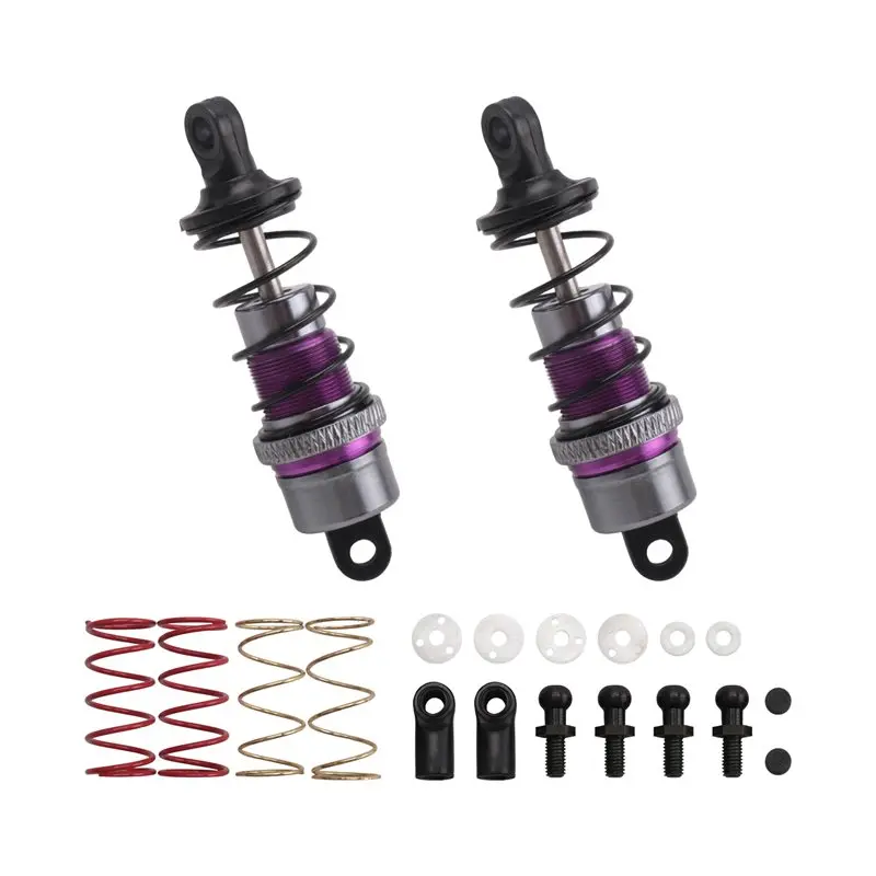 B78B-1/10 1Pair Of Metal Hydraulic Shock Absorbers RC Remote Control Car Flat Racing Drift Car (63Mm) Replacement Purple