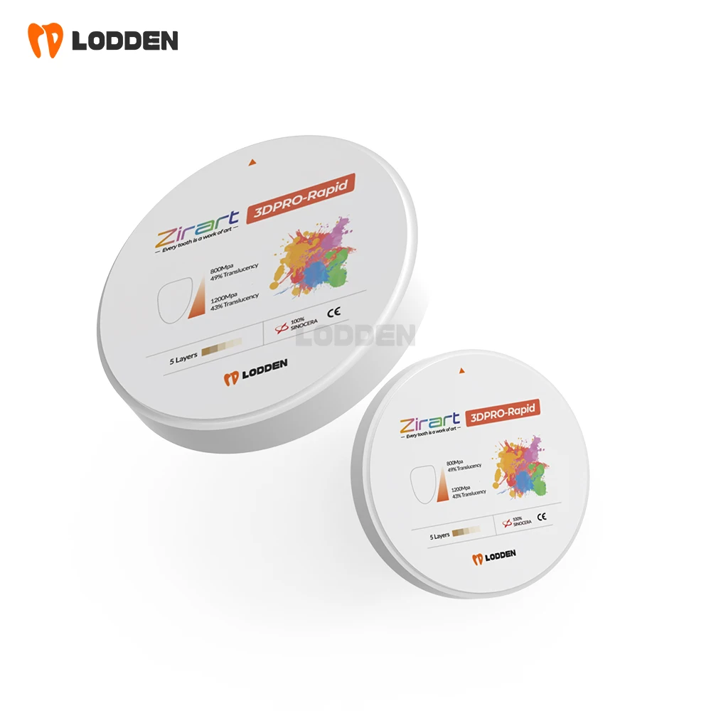 Lodden 3D Pro-Rapid Dental Zirconia Block Multilayer CAD CAM Open System 98x10-25mm High Strength Dental Lab Material view 5