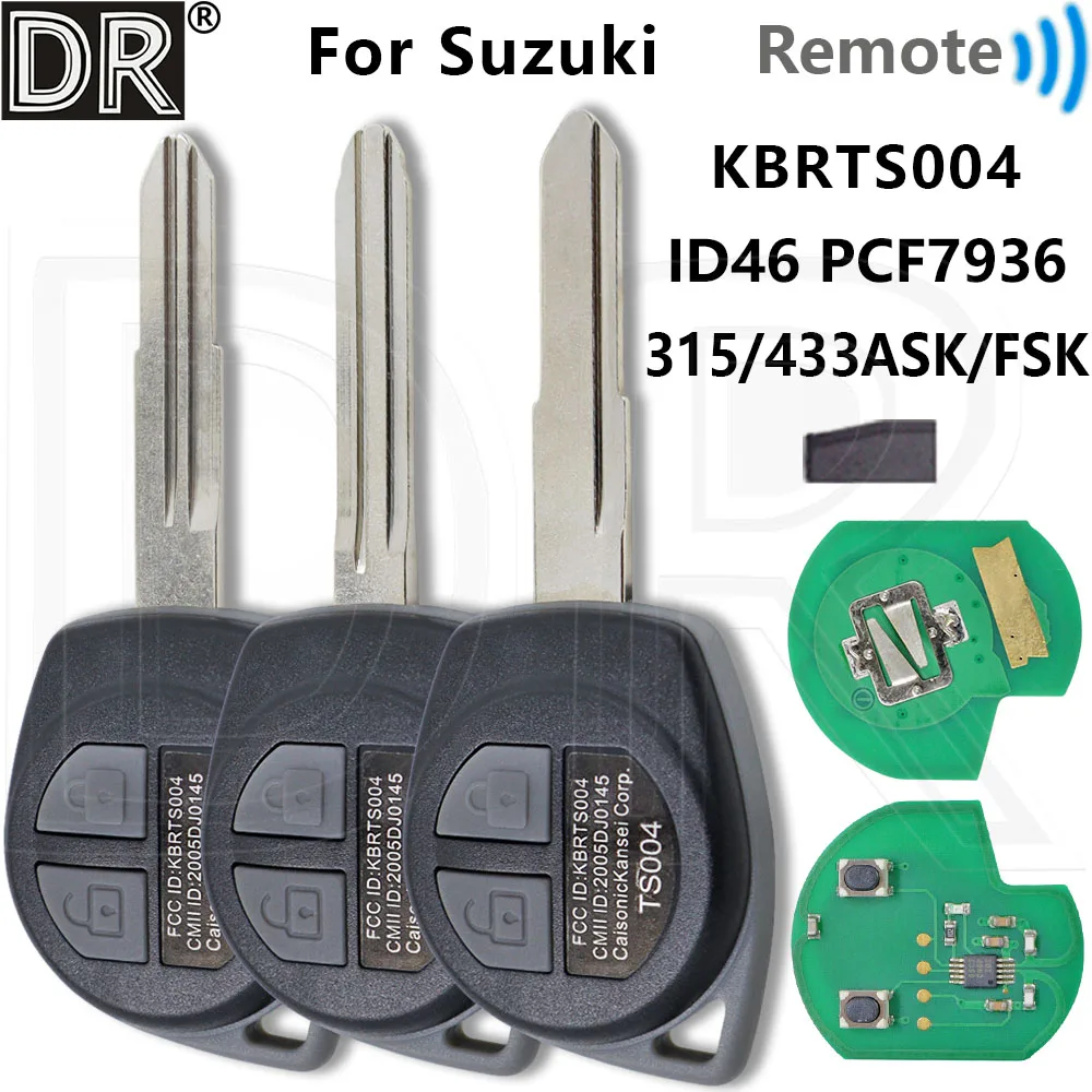 

Great ID46 PCF7936 Chip 315/433ASK/FSK Car Remote KBRTS004 Key For Suzuki Swift SX4 Vitara Jimny Vitara Alto Grand Ignis Splash