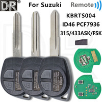 Great ID46 PCF7936 Chip 315/433ASK/FSK Car Remote KBRTS004 Key For Suzuki Swift SX4 Vitara Jimny Vitara Alto Grand Ignis Splash