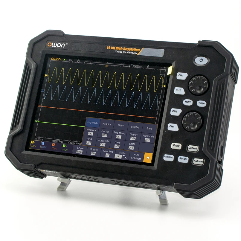 Tablette oscilloscope numérique Owon TAO3074/3104, 8 pouces LCD 800x600 8 Bits 4CH 100MHz bande passante 1GS/s