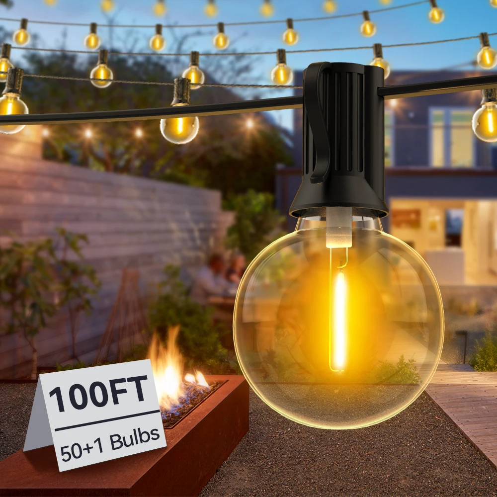 30M Festoon LED Bulb Garland String Light Fairy Outdoor Street  Light Garland G40 Waterproof Retro Bulb For Garden Decoration