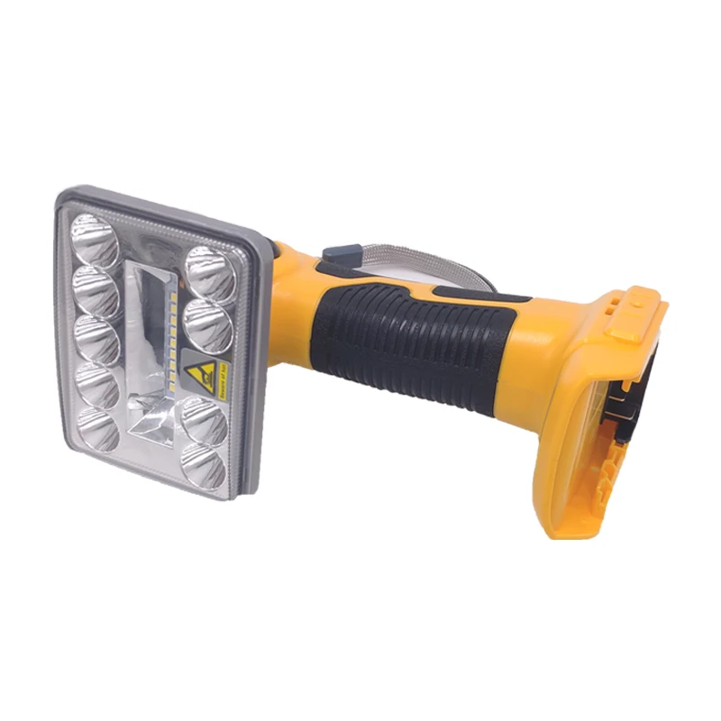 Lampu senter portabel kerja 9W 3 inci, untuk Dewalt 14.4 V-20 V baterai Li-ion Lithium, lampu berkemah luar ruangan, lampu Led