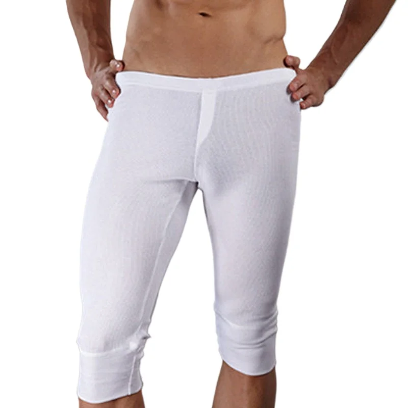 

Men's Cotton Knee-Length Leggings High Elastic Comfortable Breathable Sport Mid-Calf Pants