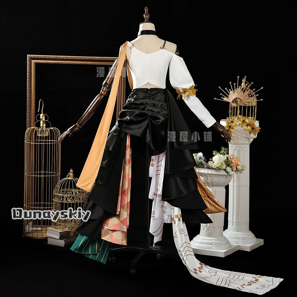 Muelsyse تأثيري لعبة الفرسان زي Muelsyse جديد الجلد فستان طويل شعر مستعار حذاء الدعاوى هالوين المرأة موحدة للعب الأدوار