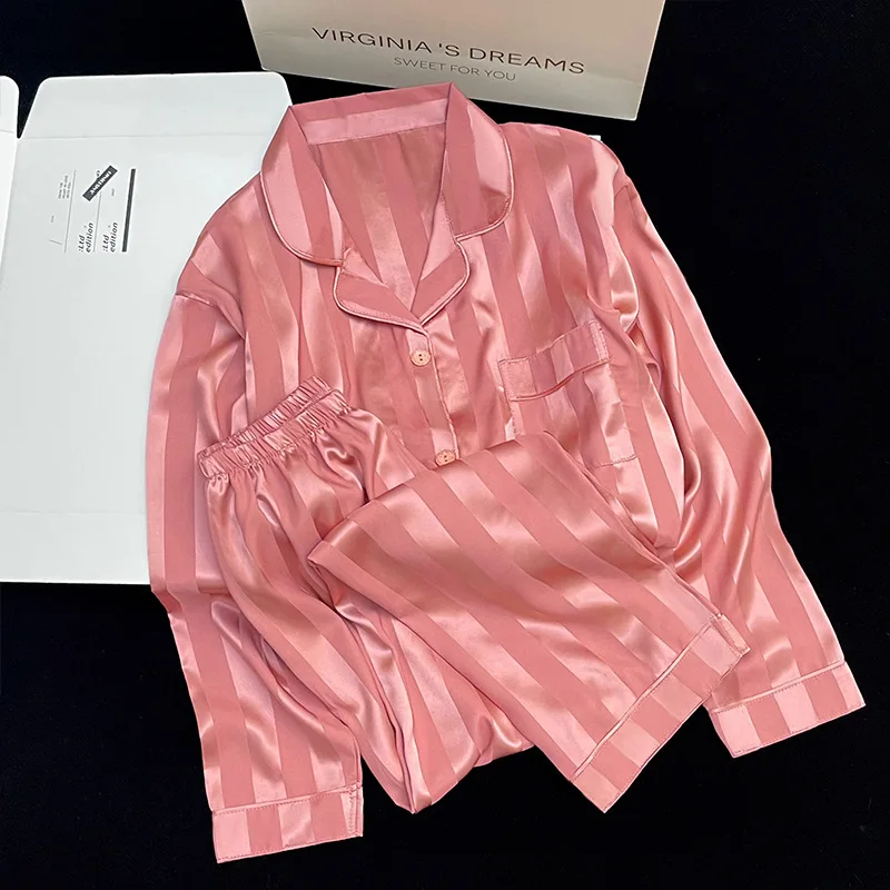 New Minimalist Casual Sleepwear Set for Women: Lightweight Summer Long-Sleeve Top and Pants in Korean-Style Instagram Aesthetic