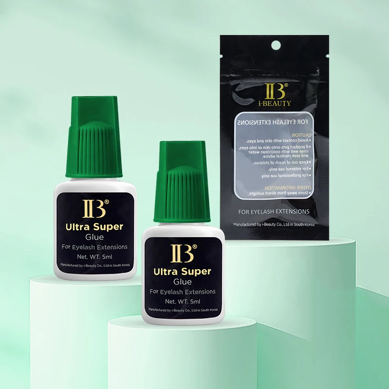

5PCS IBeauty IB Ultra Super Adhesive Fake Eyelash Extension Glue Supplies 2S Green Cap Makeup Tool Strongest Fast Eye Open Korea