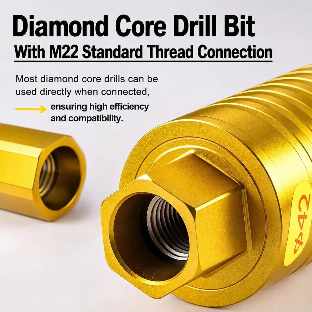 Wet Dry Drilling Diamond Core Drill Bit Wave Tooth Anti Jam Cutting Thread Core Bit Threaded Connection Masonry Core Drill Bit