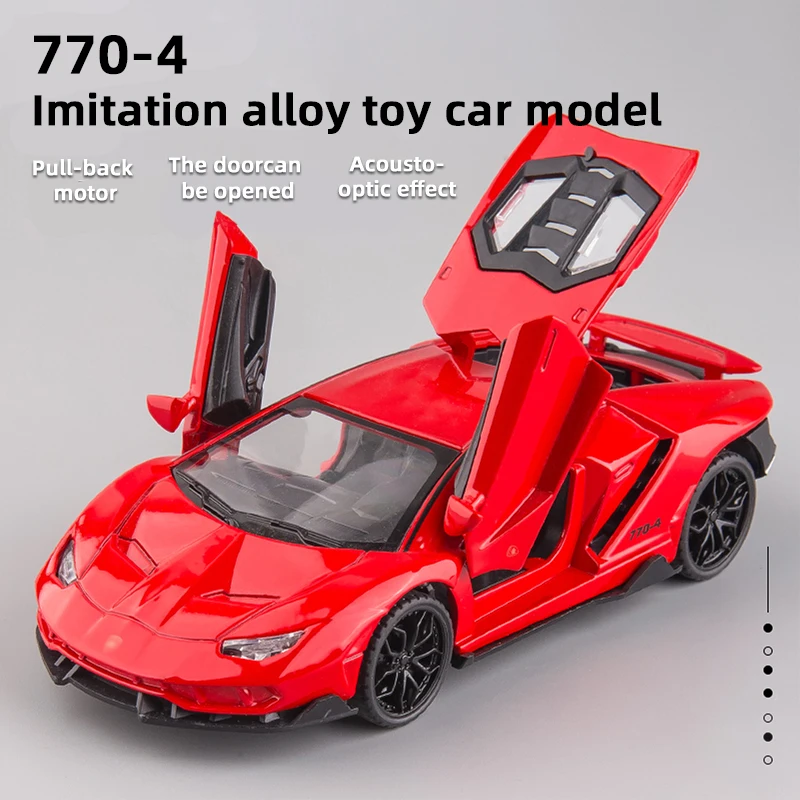 1:32 Centenario LP770 Alloy Sports Car Model Diecast Metal Toy Vehicles Car Collection High Simulation Sound Light Children Gift