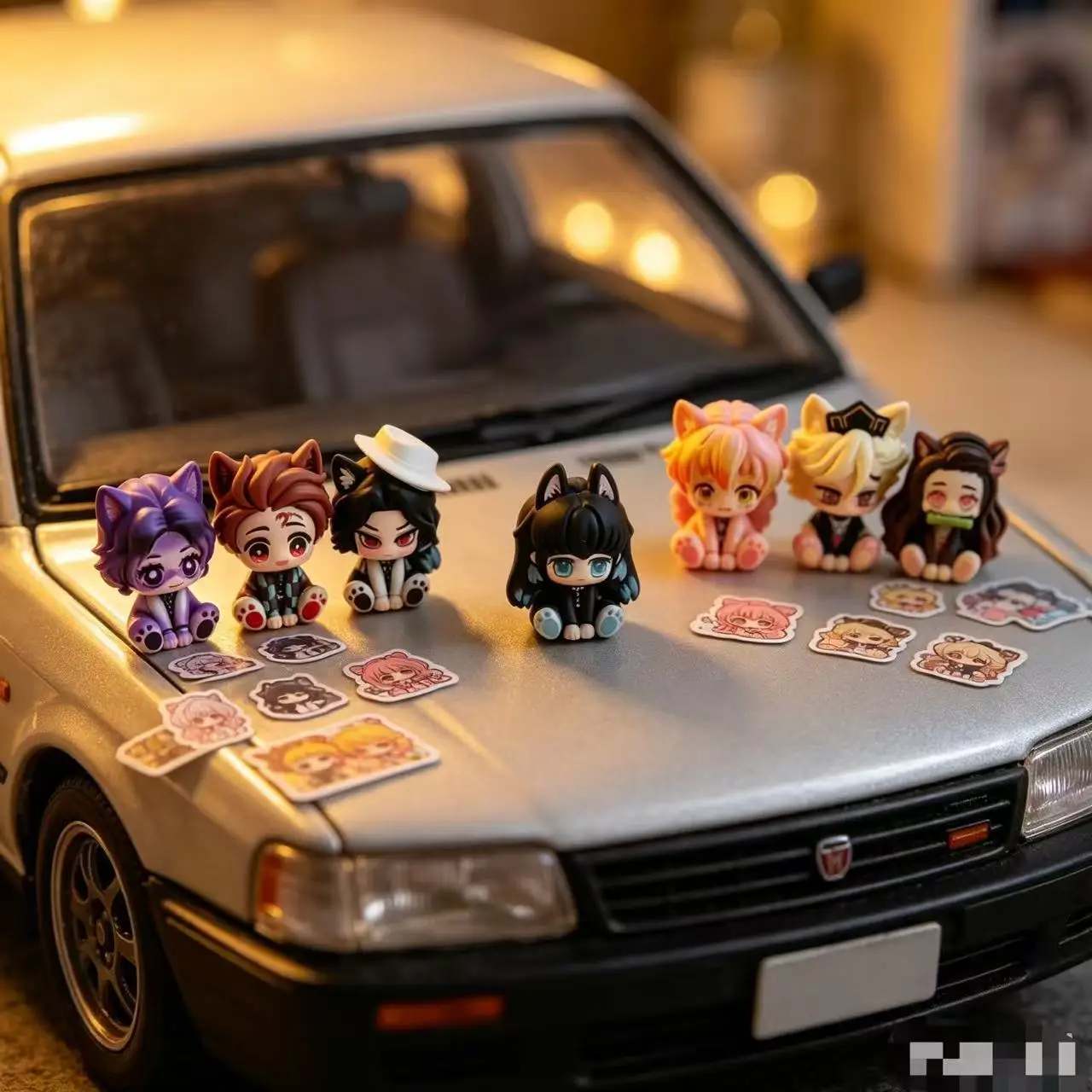 Demon Slayer Cute Chibi Figurine Car Ornament, Mini Size, Non-Obstructive, Creative Trendy Car Decoration view 3