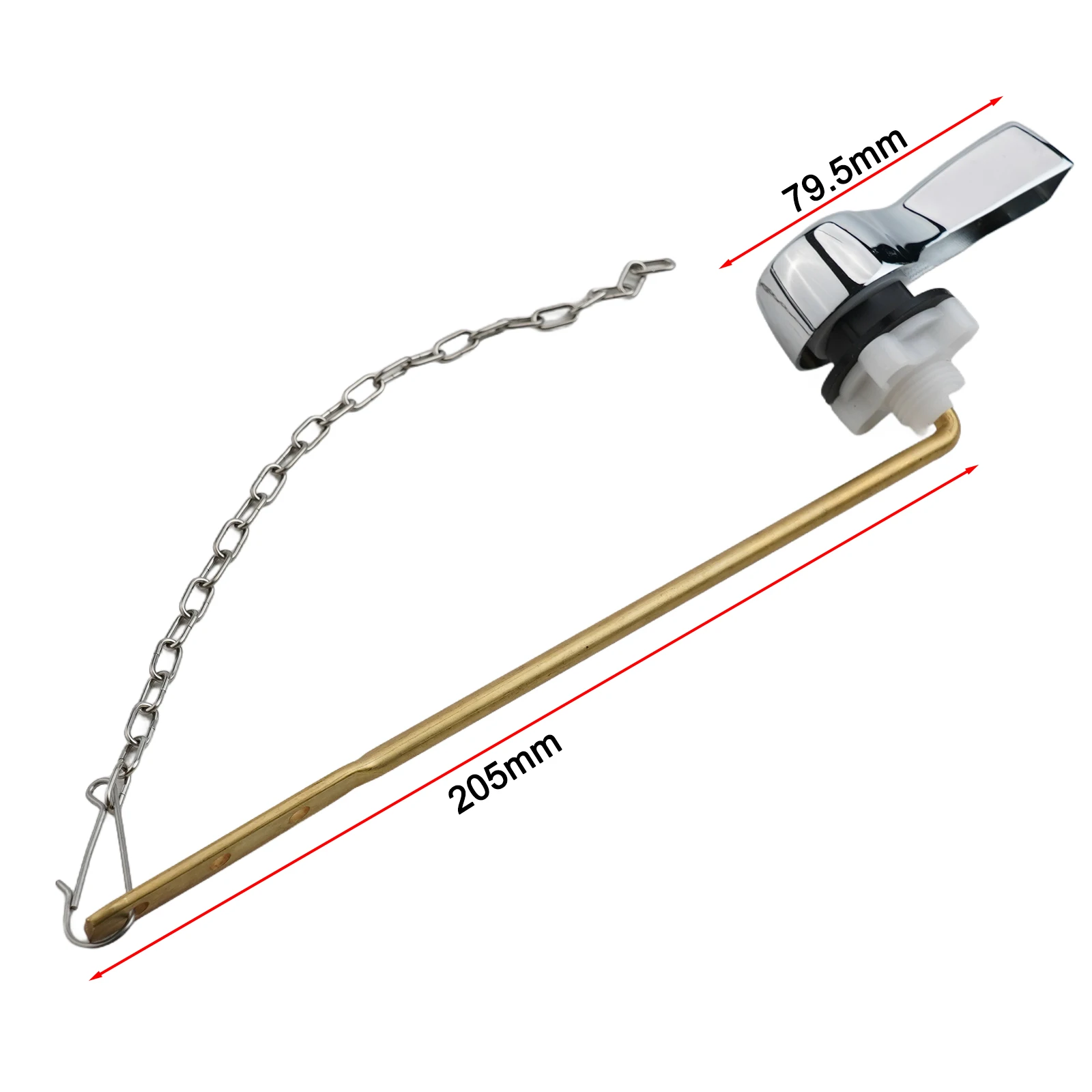 Alignment Flush Handle User Friendly Design Zinc Alloy Chain Tank Trip Lever Glossy Finish Hardness Three Holes