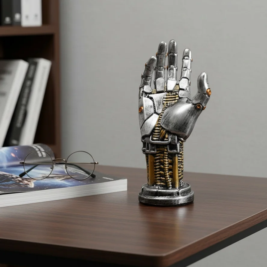 XX-Cyberpunk 3D Gamepad Holder - Robotic Hand Storage Box for Controller Phone Keys, Sci-Fi Desk Organizer Cool Tech Gift