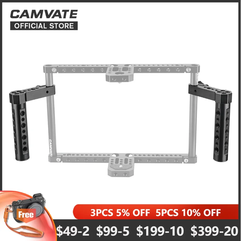 

CAMVATE A Pair Adjustable L- Cheese Handle Grip With 15mm Rod Clamp Connection For Director's Monitor Cage Rig Support System