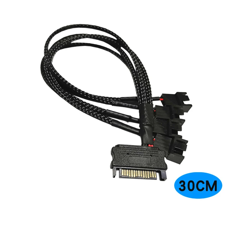 Computer Cooling Fan Cable Splitter Converter 1 In 4 Out CPU Motherboard Extension Wire SATA to 4 Pin 3Pin Extend Cord Adapter