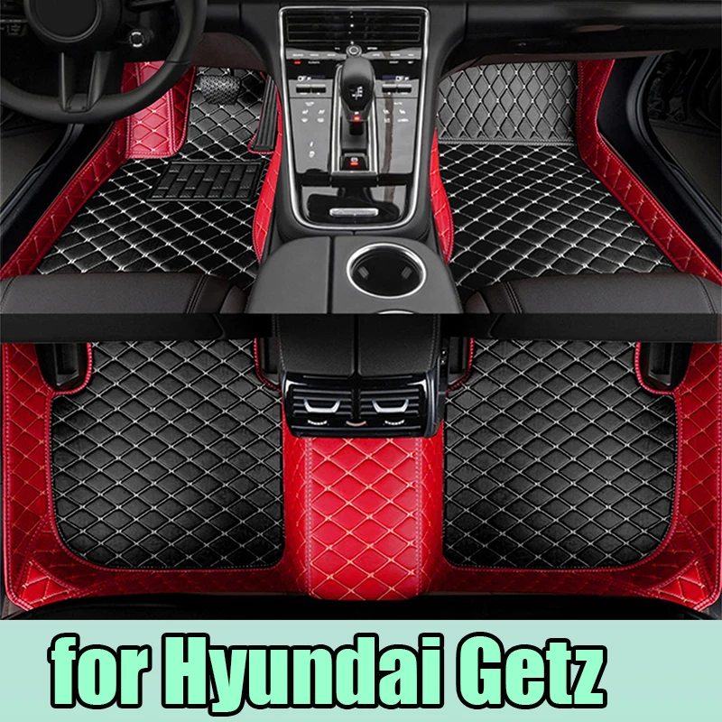 Car Floor Mats For Hyundai Getz Prime Click Inokom TB 2002~2011 Rugs Luxury Mat Protective Pad Leather Carpets Car Accessories