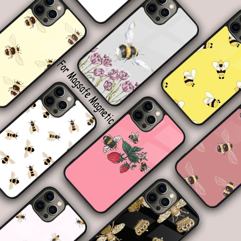 Bee Honey Magnetic Phone Case For APPLE iPhone 16 14 13 12 11 Pro Max 15 Plus Wireless Charge With MagSafe Cover