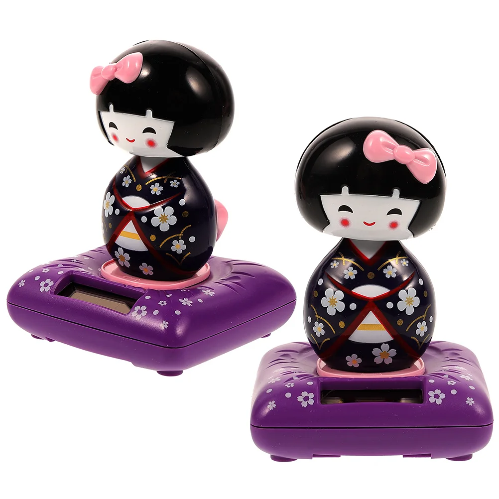 

2 шт. солнечные украшения, фигурки кимоно с качающейся головой, пластиковый подарок, декор автомобиля, украшение для рабочего стола, садовая игрушка