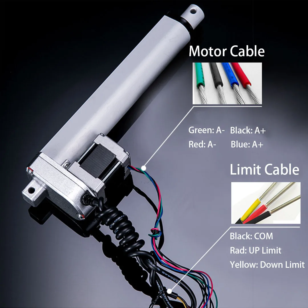 Stepper Motor Linear Actuator 12V Nema 16 Max 50mm/s 500N Aluminum Alloy Electric Push Rod