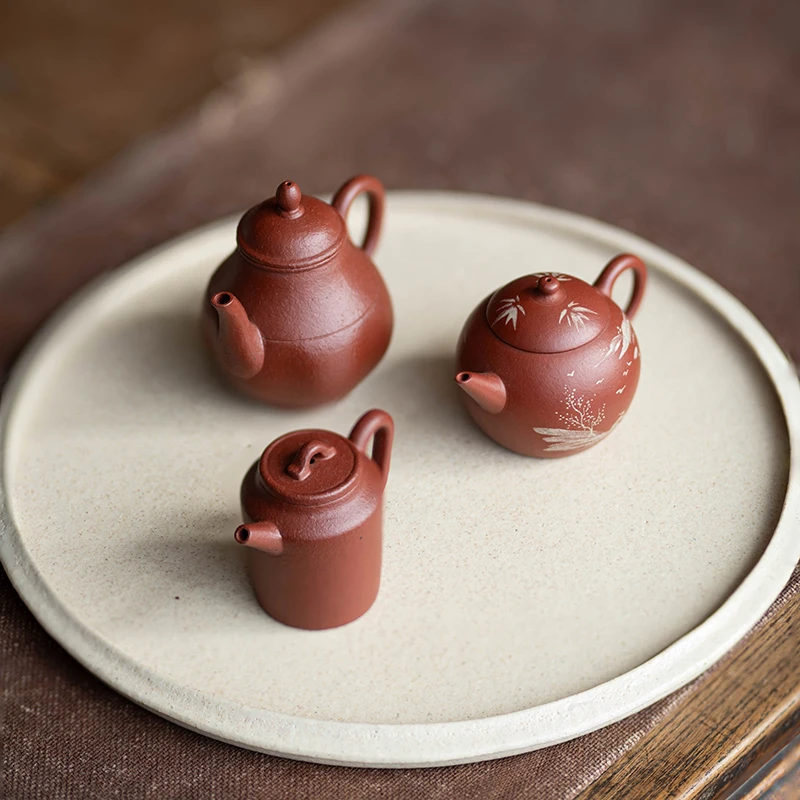 

Zisha pot early imitation ancient handmade ancient stone grinding raw sand old Zhu mud, Dahongpao, Mengchen pot small capacity