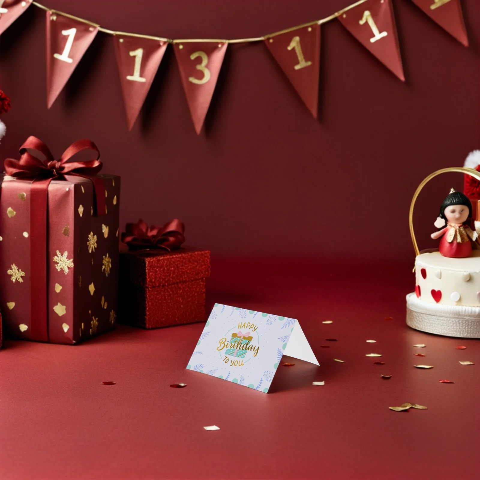 

40 set Mini Birthday Greeting Cards 9.5X7Cm Foil Stamped Blank Assorted Design For Women Men Employees Students