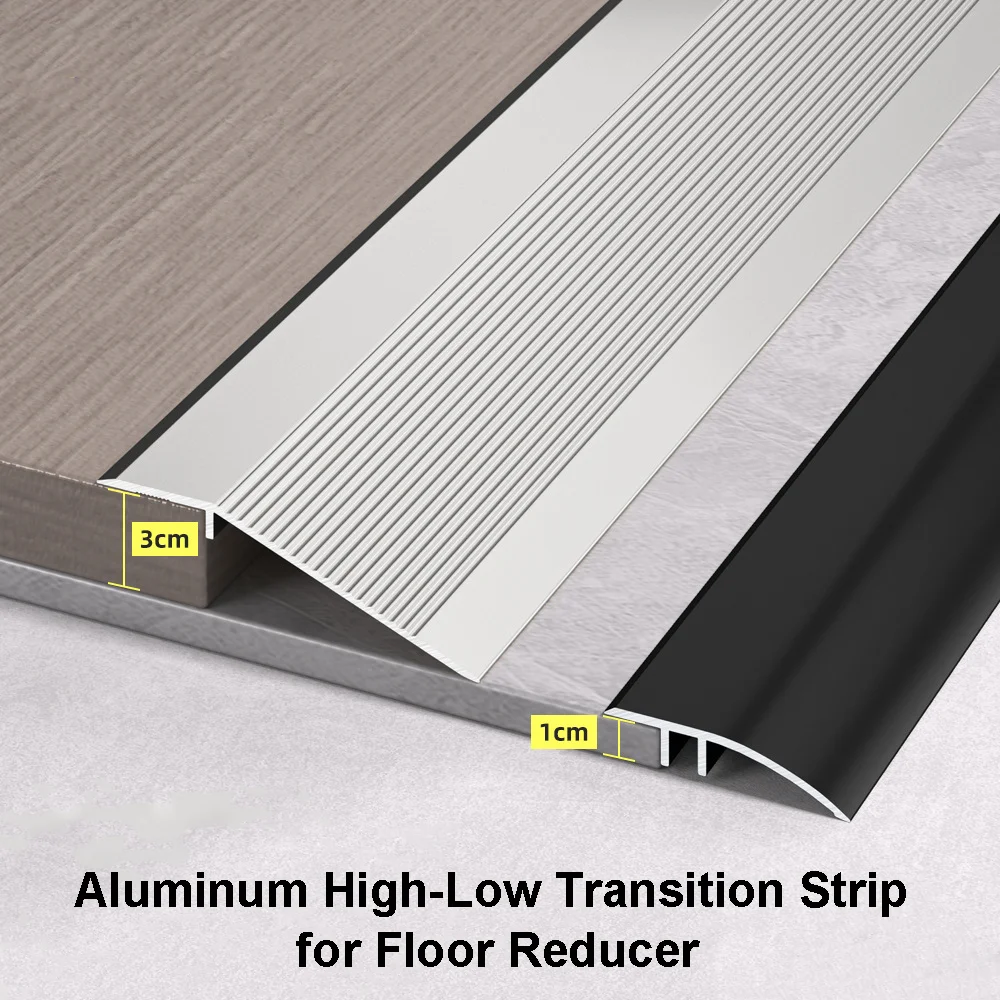 Aluminum High-Low Transition Strip for Wooden Floors Threshold Strip Floor Reducer Doorway Threshold Strip Carpet Edging Strip