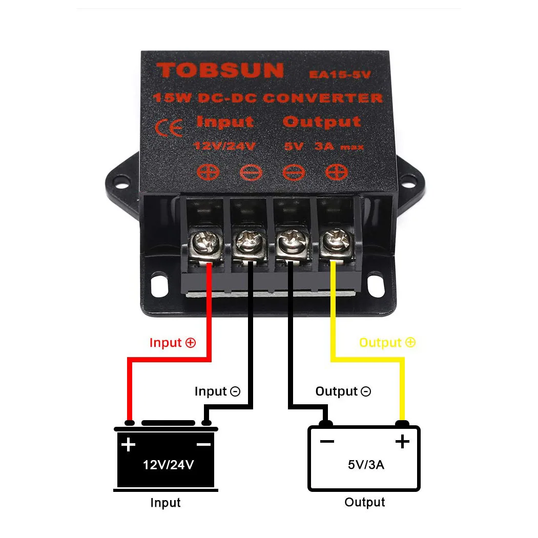 تيار مستمر 12 فولت/24 فولت إلى 5 فولت 3/5/1015A محول تنحى-منظم الجهد محول فرق الجهد محول التيار الكهربائي #5