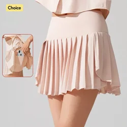 Women's Pleated Sports Skirt High Waist with Pockets & Anti-Slip Lining - Yoga Running Tennis Skirt for Workout & Badminton