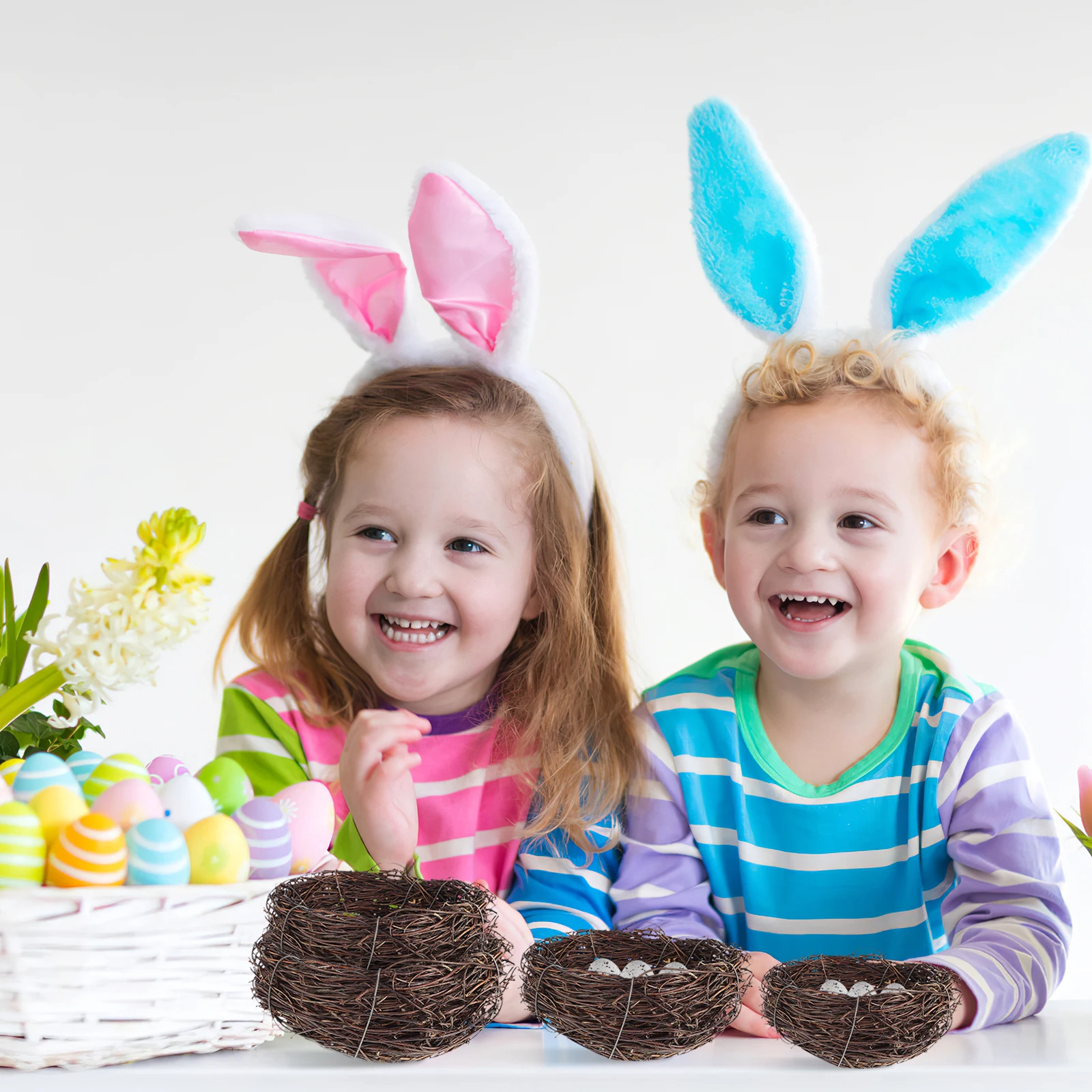 

5 Pcs Artificial Bird Nests Crafts Mini Decorative Rattan Easter Eggs Quality Materials H crafted Kids Coloring Pet